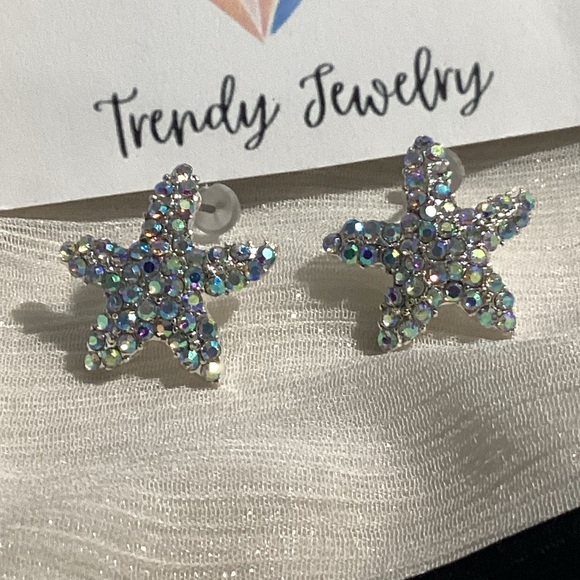- ⭐️Sparkly Colorful Confetti Sequin Starfish Earrings - Picture 8 of 17